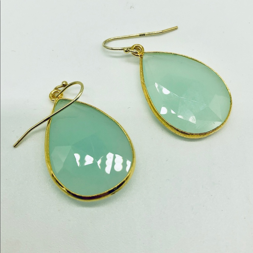 Chalcedony drop earrings.